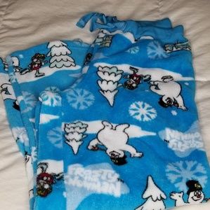 Fuzzy Frosty The Snowman Pajama Pants 